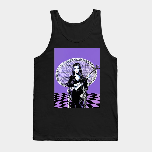 Morticia Addams The Addams Family Tank Top by Magenta Arts